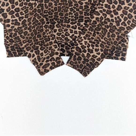 Good American Women's 3XL Leopard Print Cropped Crewneck Plus Size Sweatshirt - Picture 4 of 8
